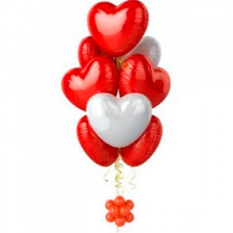 Связка шаров "Love" из 8 фольгированных шаров