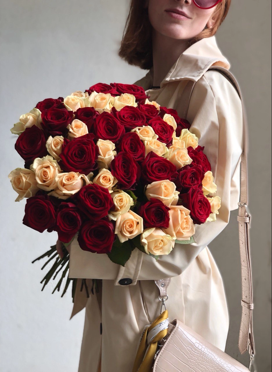 Картинка Букет из 51 розы "Смешение чувств" 50 см Картинка Букет из 51 розы "Смешение чувств" 50 см