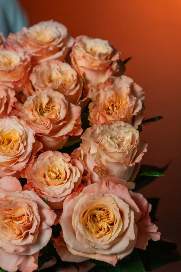 Картинка Букет из 21 розы сорта Шиммер 60 см