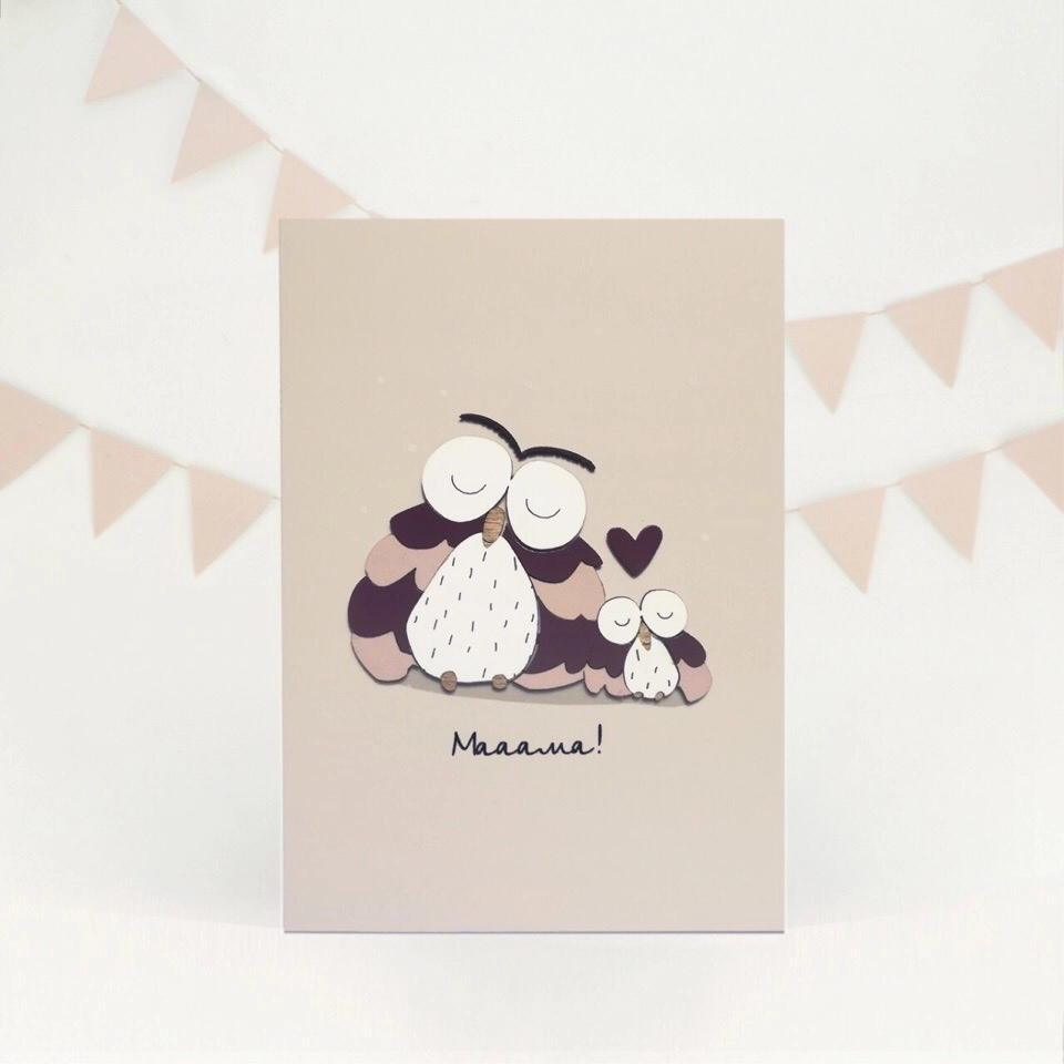 Картинка Открытка "Мааама!" (совы) Картинка Открытка "Мааама!" (совы)