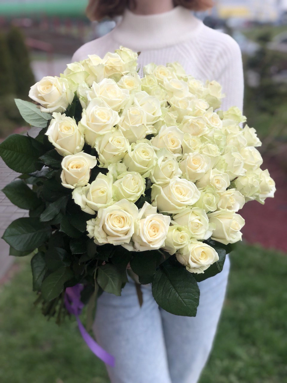 Картинка Букет из 51 розы Аваланж "Аркадия" 60 см Картинка Букет из 51 розы Аваланж "Аркадия" 60 см