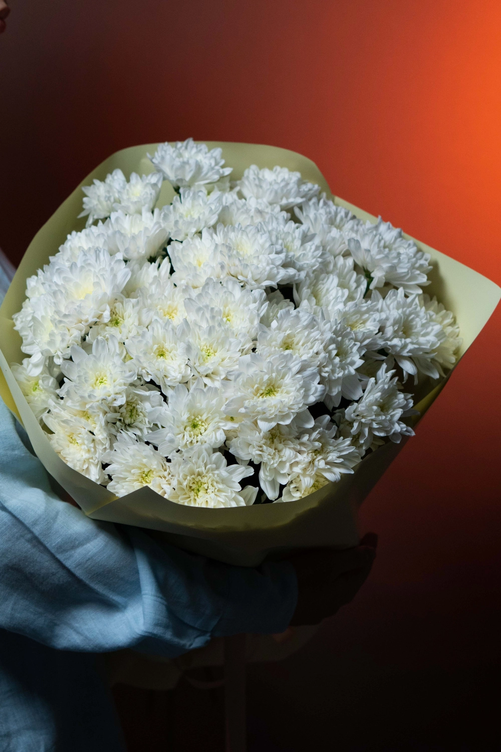 Картинка Букет из 13 хризантем "Нежное облако"