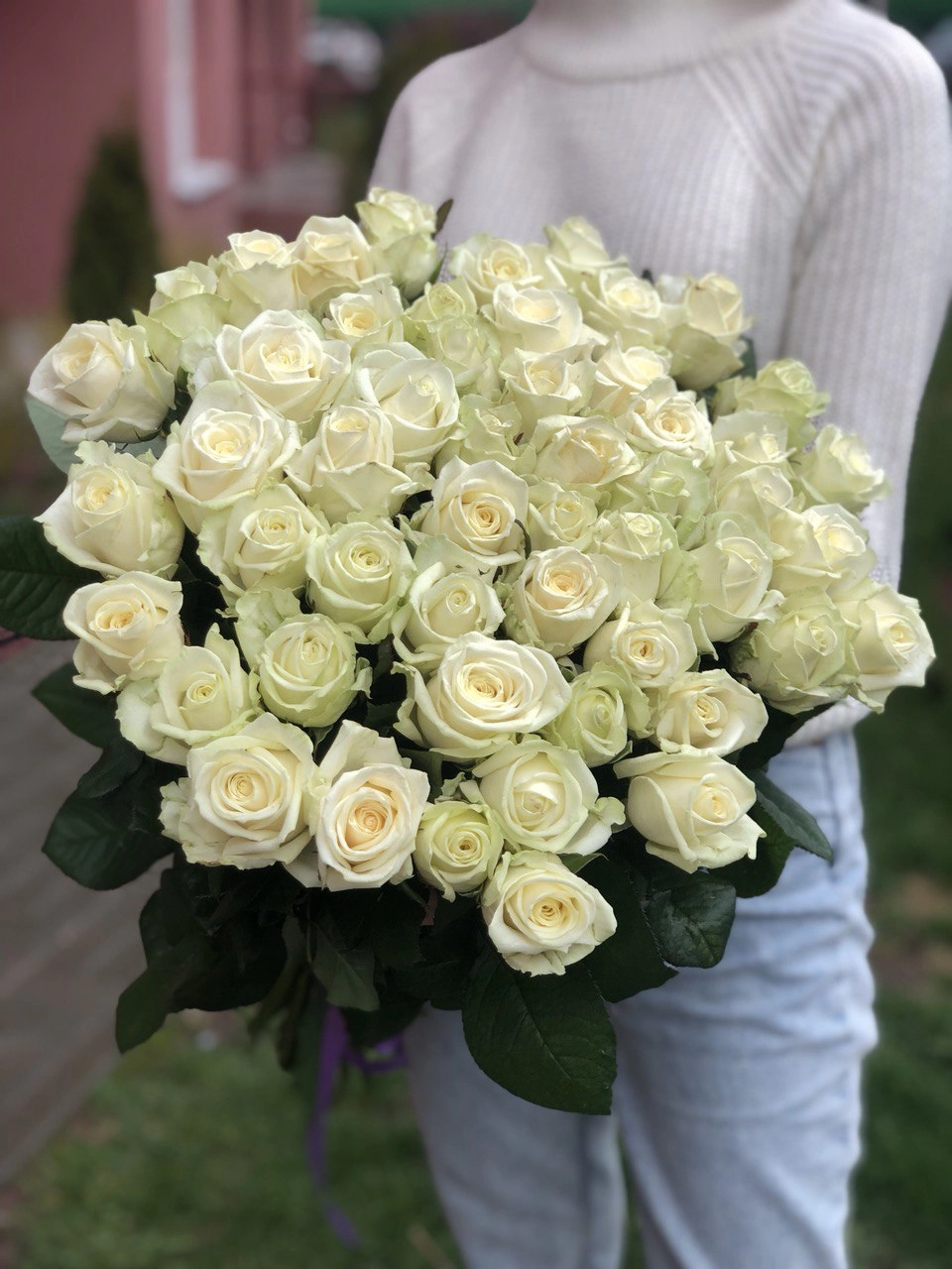 Картинка Букет из 51 розы Аваланж "Аркадия" 50 см Картинка Букет из 51 розы Аваланж "Аркадия" 50 см