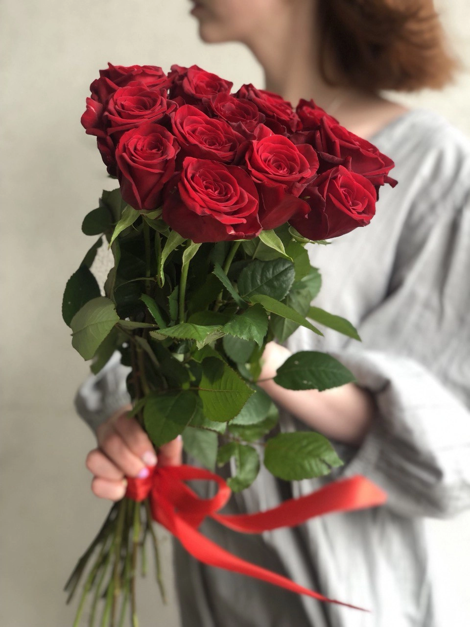 Картинка Букет из 15 роз "Обжигающий" 60 см Картинка Букет из 15 роз "Обжигающий" 60 см