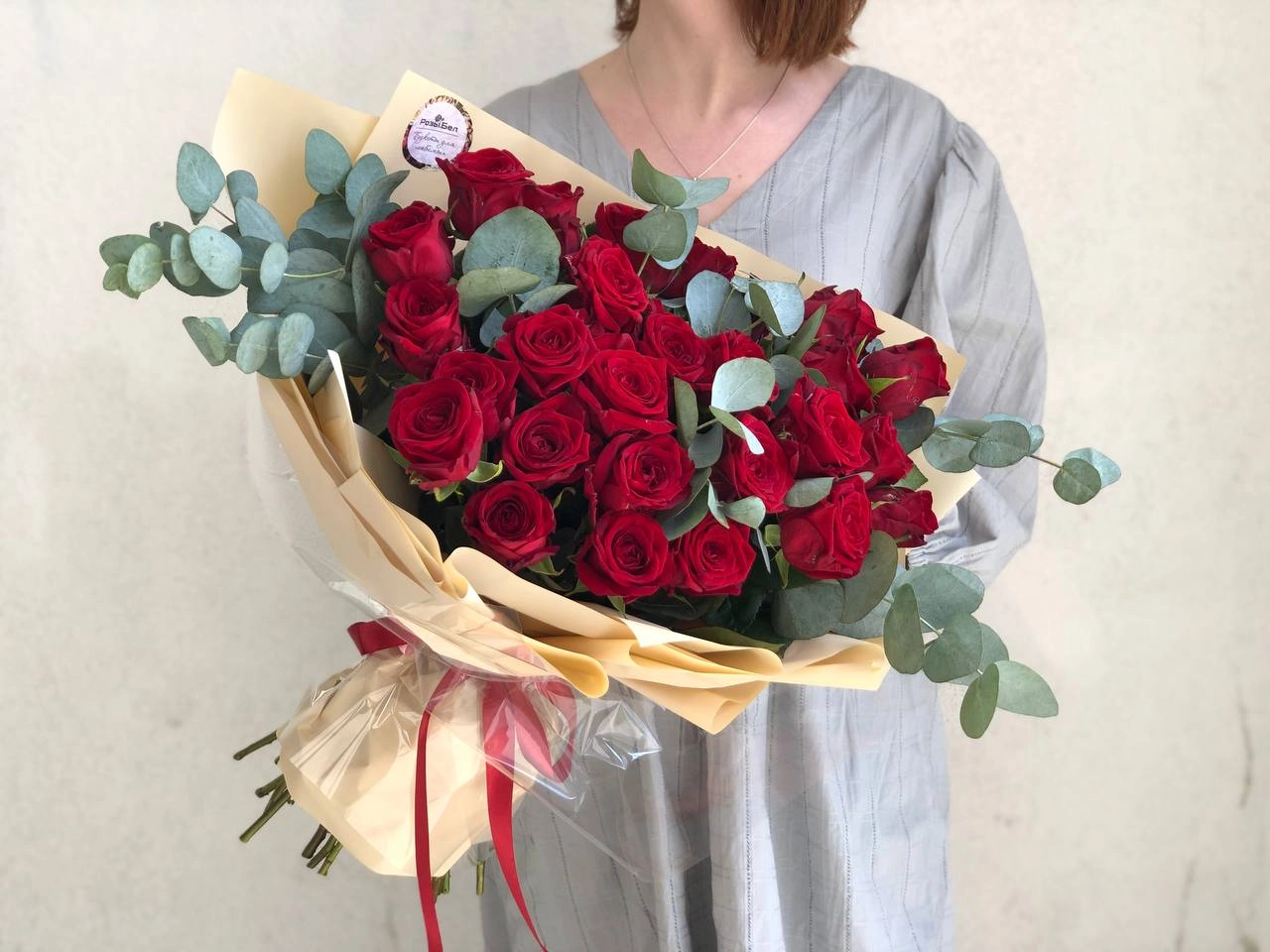 Картинка Букет "Лондон" из 25 красных роз 40  см Картинка Букет "Лондон" из 25 красных роз 40  см