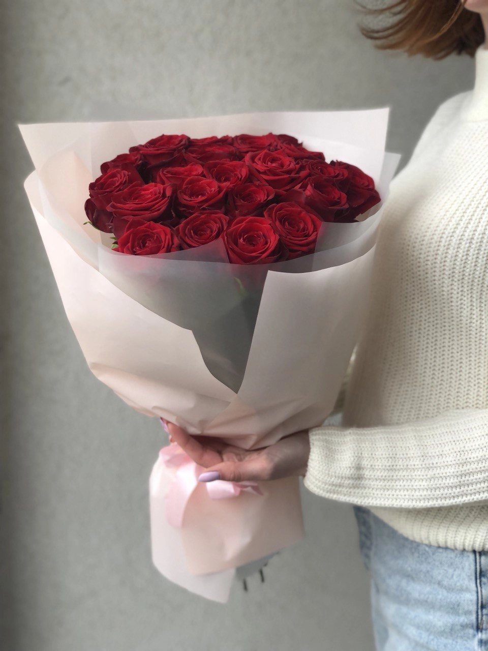 Картинка Букет из 25 красных роз "Мисс" 60 см Картинка Букет из 25 красных роз "Мисс" 60 см