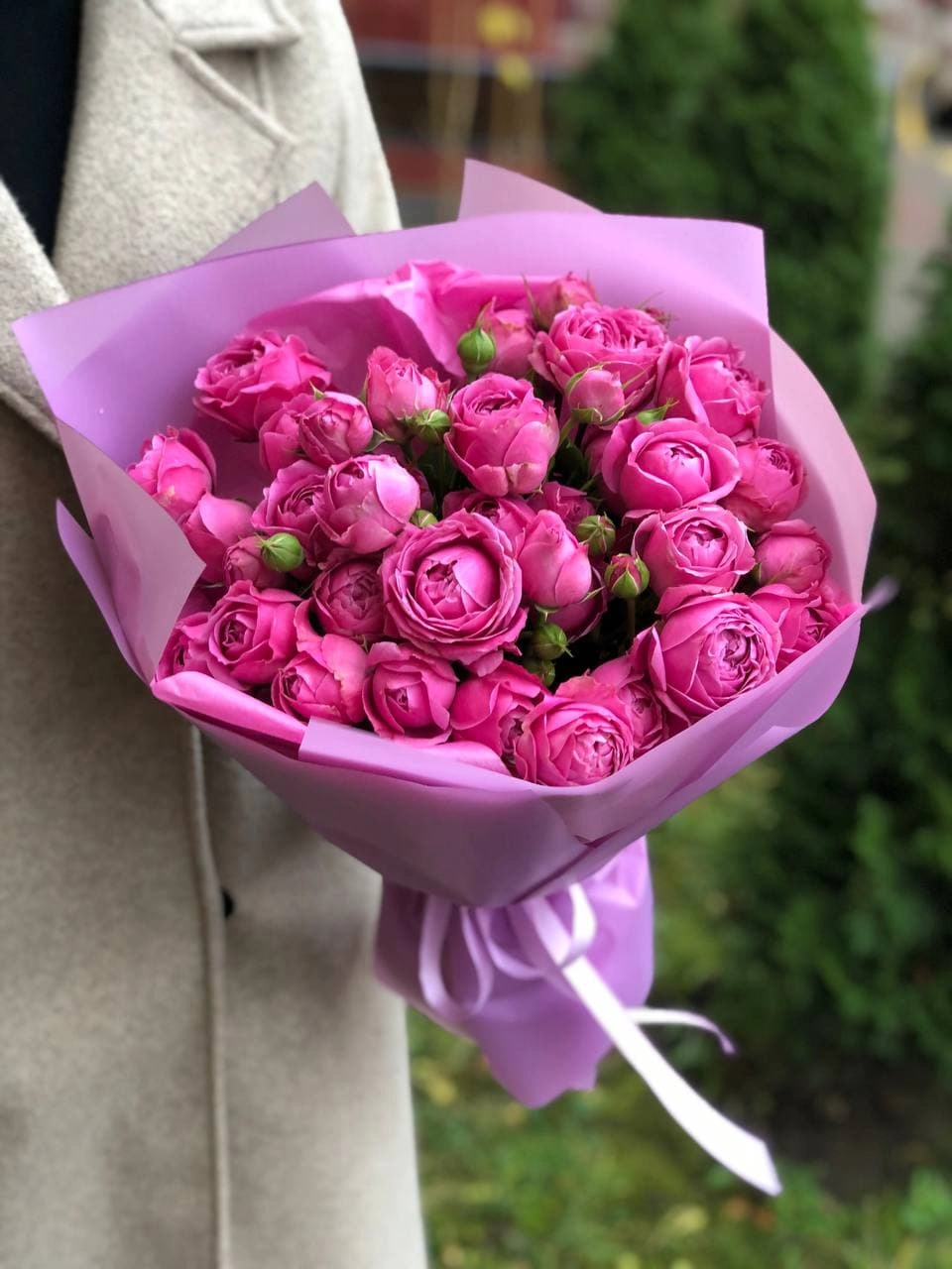 Картинка Букет из 11 кустовых роз "Мисти баблс"