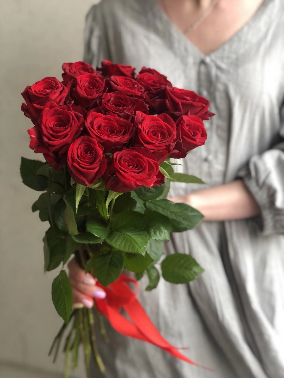 Картинка Букет из 15 роз "Обжигающий" 60 см Картинка Букет из 15 роз "Обжигающий" 60 см