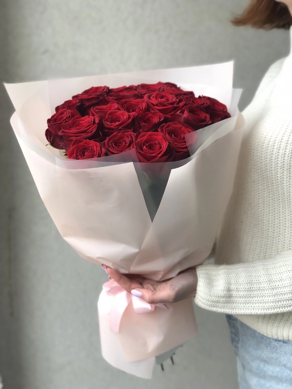 Картинка Букет из 25 красных роз "Мисс" 60 см Картинка Букет из 25 красных роз "Мисс" 60 см