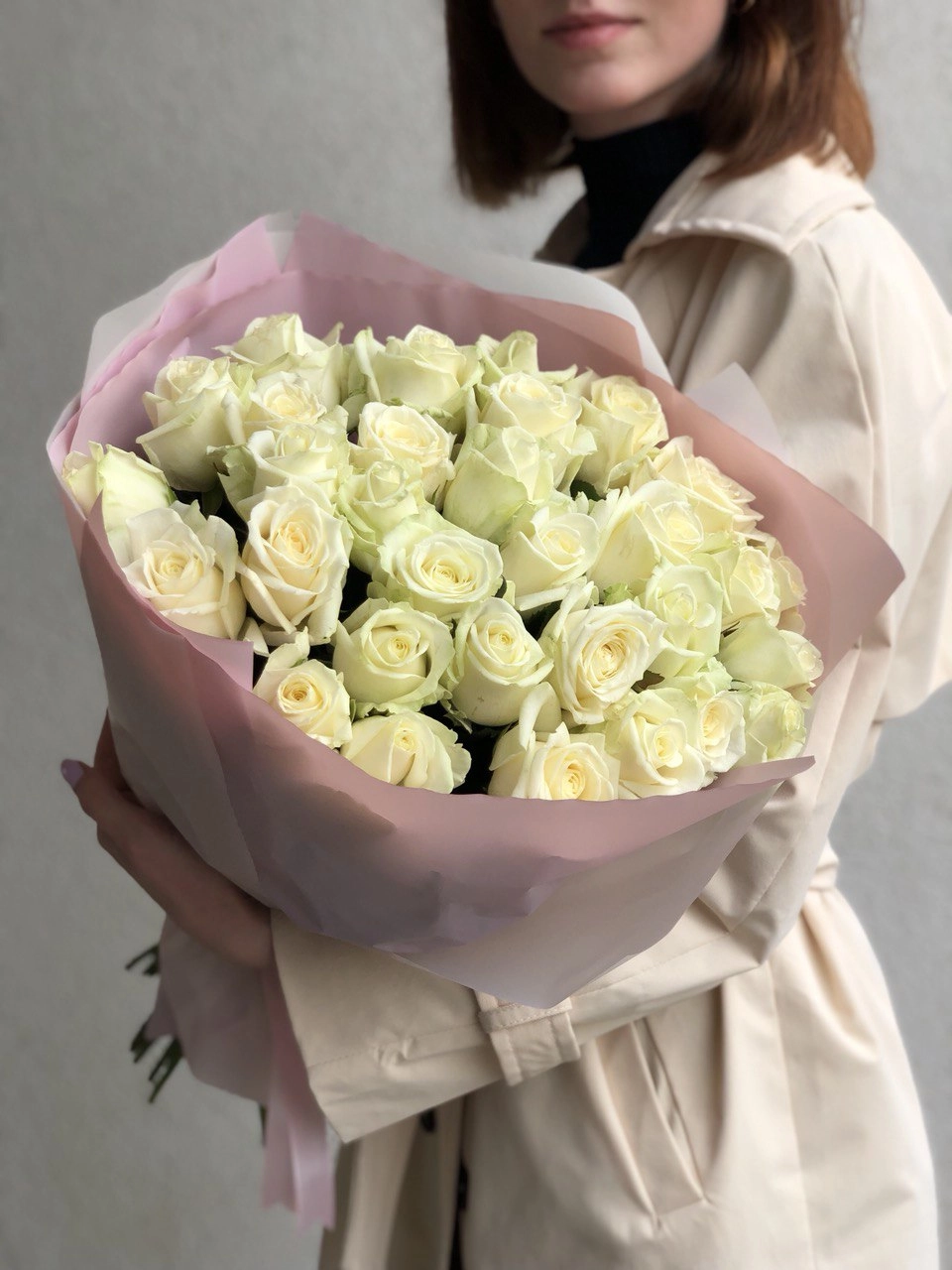 Картинка Букет из 31 белой розы "Льдинка" 50 см Картинка Букет из 31 белой розы "Льдинка" 50 см