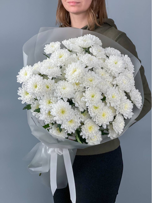 Картинка Букет из 11 хризантем "Феона"