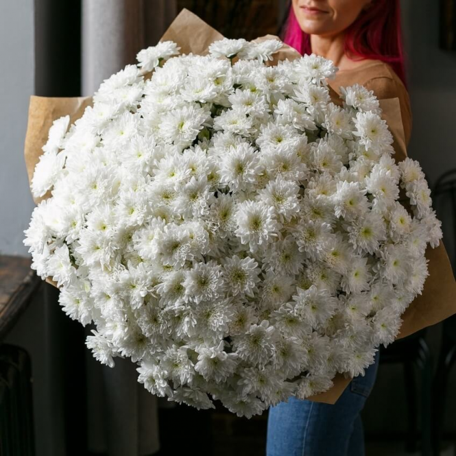 Картинка Букет из 51 хризантемы "Страсбург"