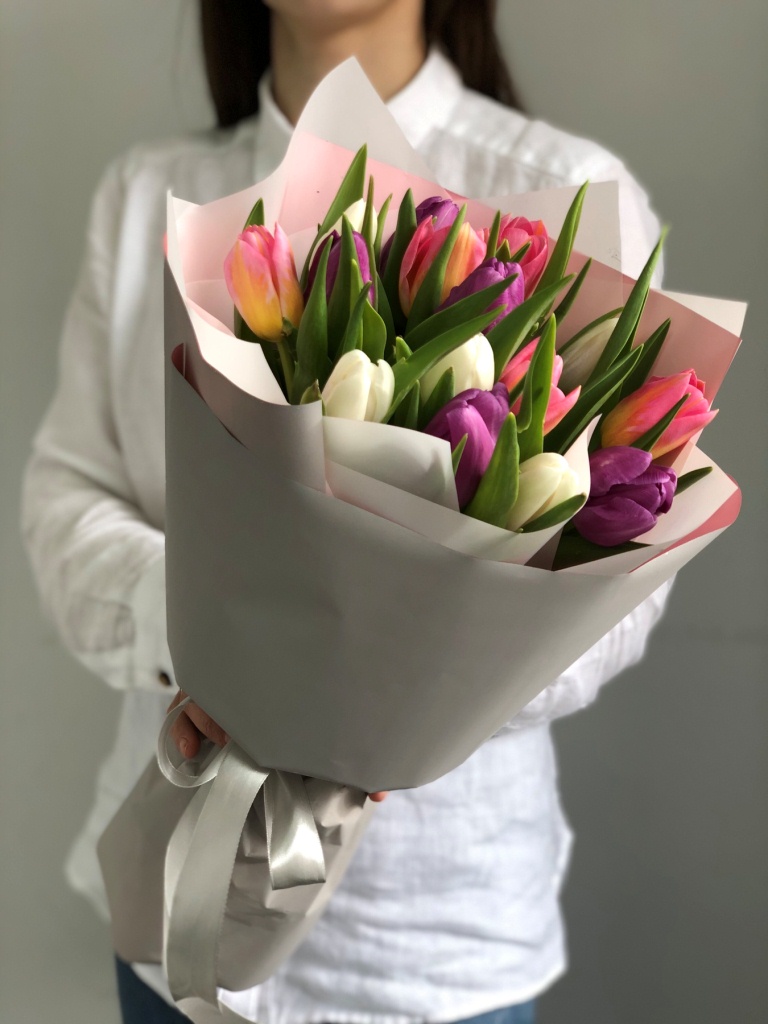 Картинка Букет из 15 тюльпана "Палерма"
