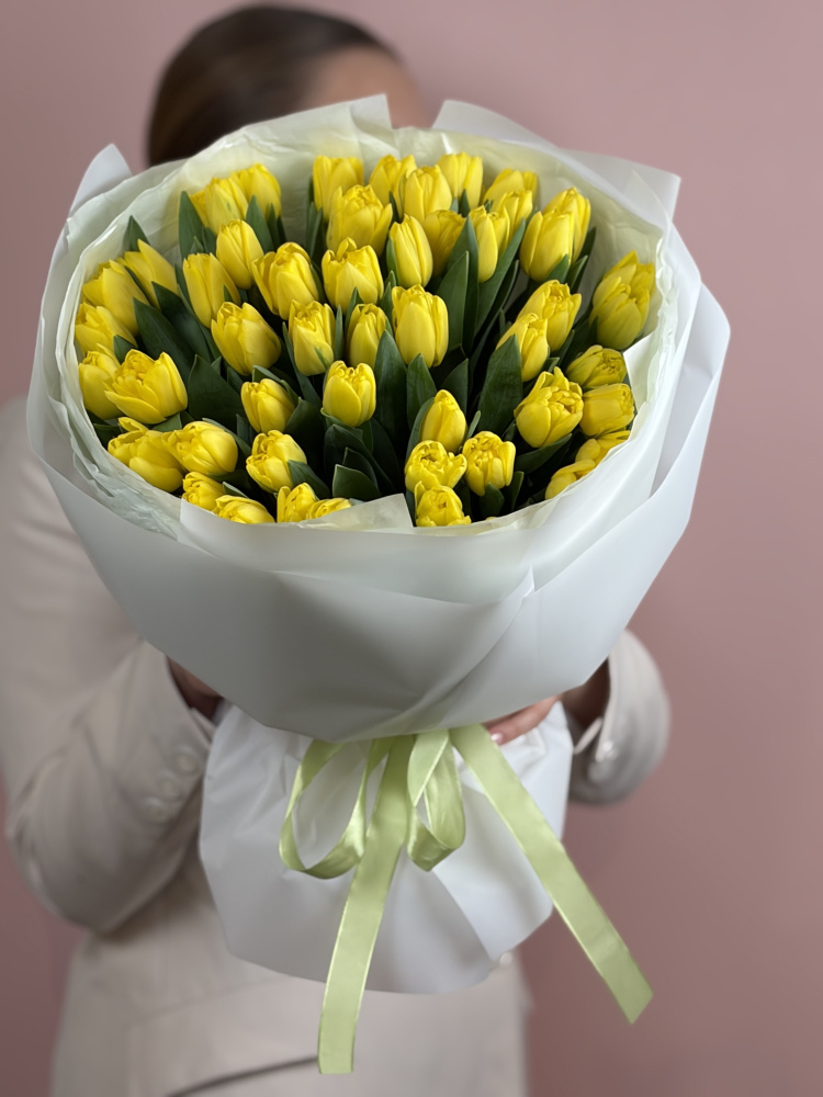 Картинка Букет из 51 тюльпана "Солнечное счастье"
